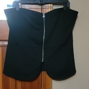 Front Zip Bandeau Tube Top